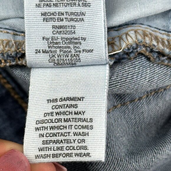 Free People Jeans Women 25 Embroidery Peacock Floral Raw Hem Mid Rise Denim Boho - Picture 9 of 11